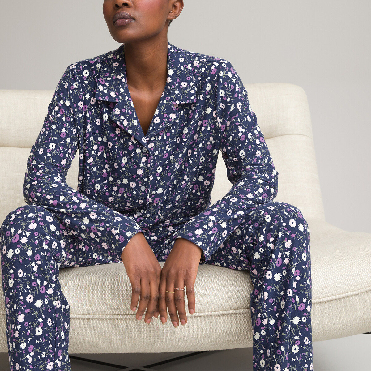 Femmes Pyjama-Set lingerie de nuit double pyjama en coton 4260